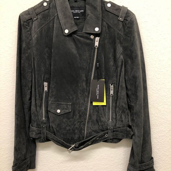 Andrew Marc Suede Moto Jacket XL - Picture 2 of 5